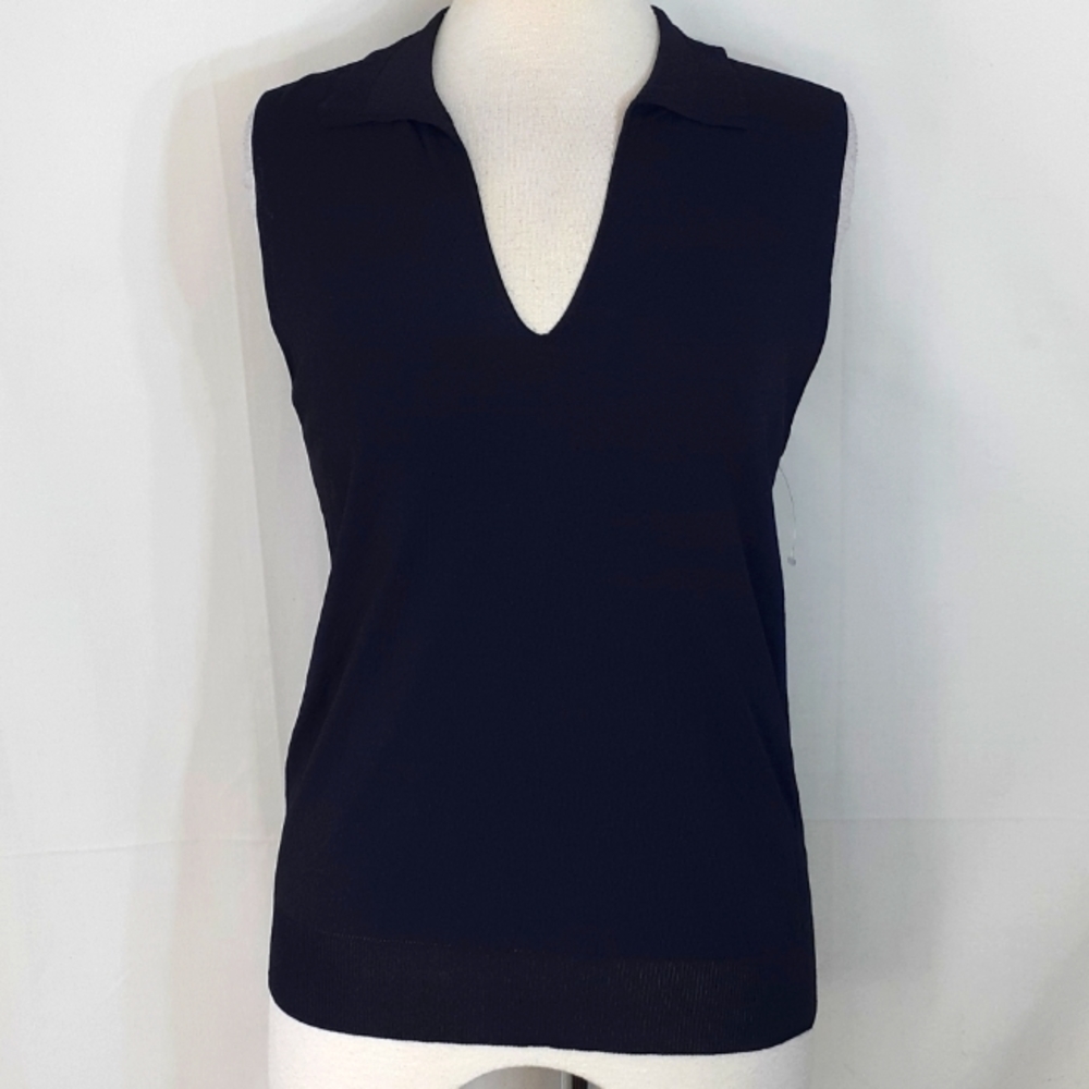 Giorgio Armani navy blue knit blouse size 44 US size medium